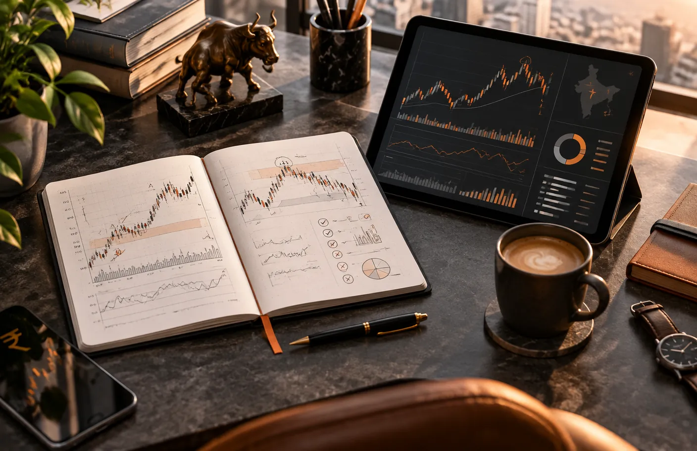 Trading journal with trade notes and digital performance analytics for Indian traders